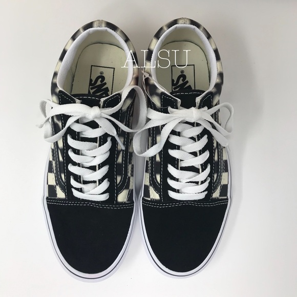 VANS Old Skool Blur Check Black Classic W AUTHENT - Picture 6 of 9